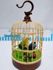 West Knight Voice-Activated Simulated Birdcage with Double Parrots and Lovebirds