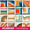 Retro Rainbow Geometric Color Series Pillow Cover Gift Home Office Decoration Bedroom Sofa Car Cushion