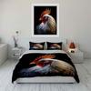 Elegant Rooster Portrait Detailed Feathers Duvet Cover Set With 3D Printing Design Soft Polyester Bedding Set All-Season Comfort