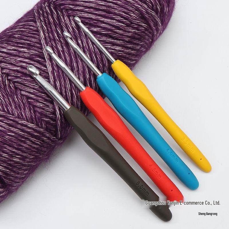 Crochet Hook Set with Soft Handle & Stainless Steel Needles for DIY Handmade Knitting