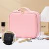 Portable LED Large Makeup Box Travel Cosmetic Case Lady Water Resistant Durable Zipper Custom Logo Detachable Jewelry Box