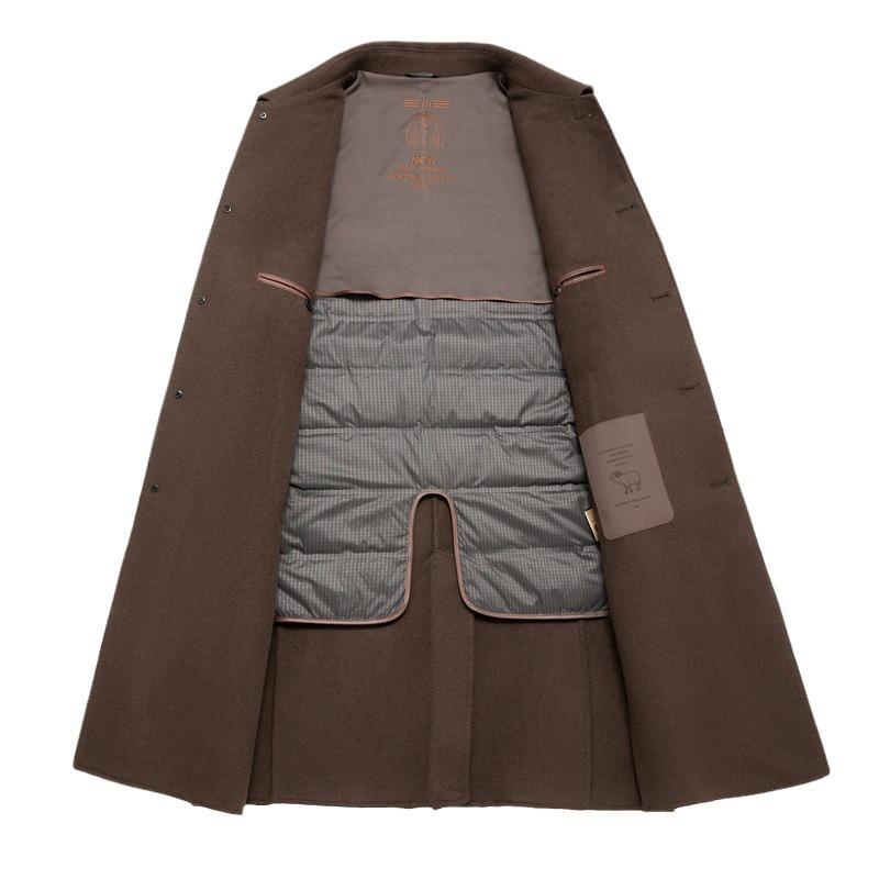 Шерстяное двухстороннее шерстяное пальто — фото 5