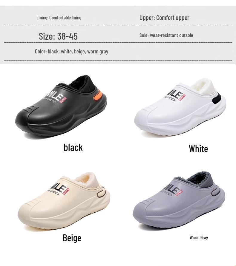 2024 Men's Waterproof Non-Slip Cotton Slippers for Winter - Warm, Large Size, Ideal for Driving and Outdoor Use