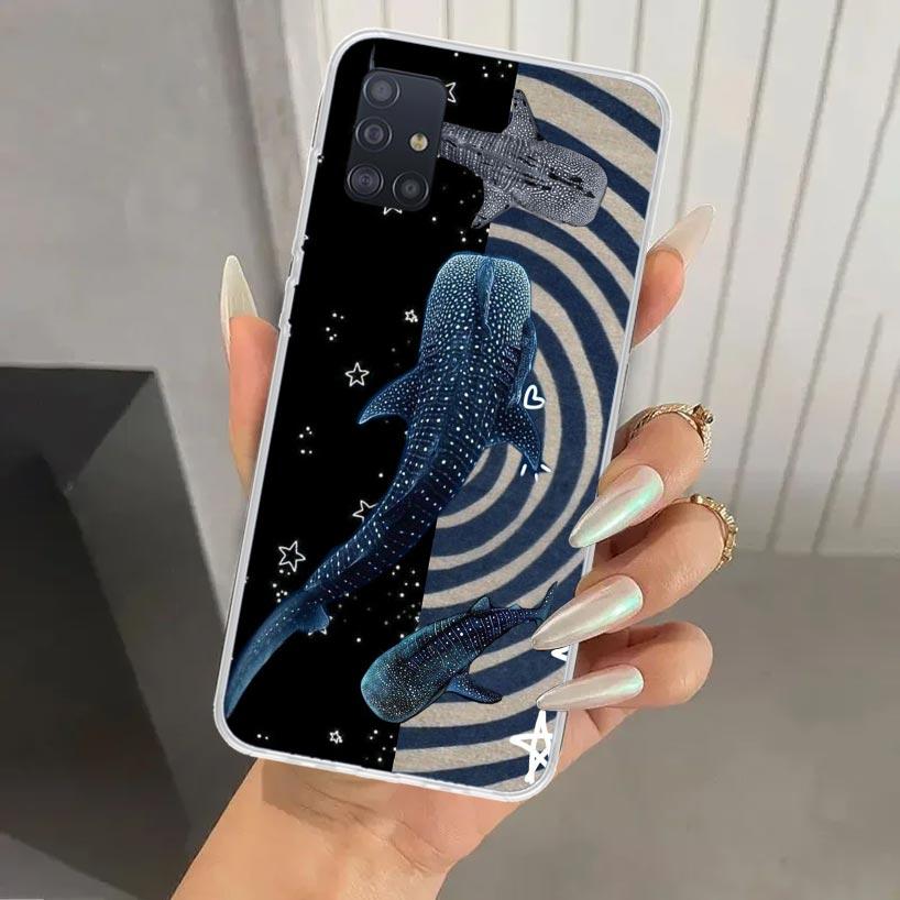 Ocean Whale Shark Phone Case for Samsung Galaxy A52 A32 A22 A12 A02S A50S A30S A10S Note 20 Ultra 10 Plus S10 A31 A20 A71 A72 Ga