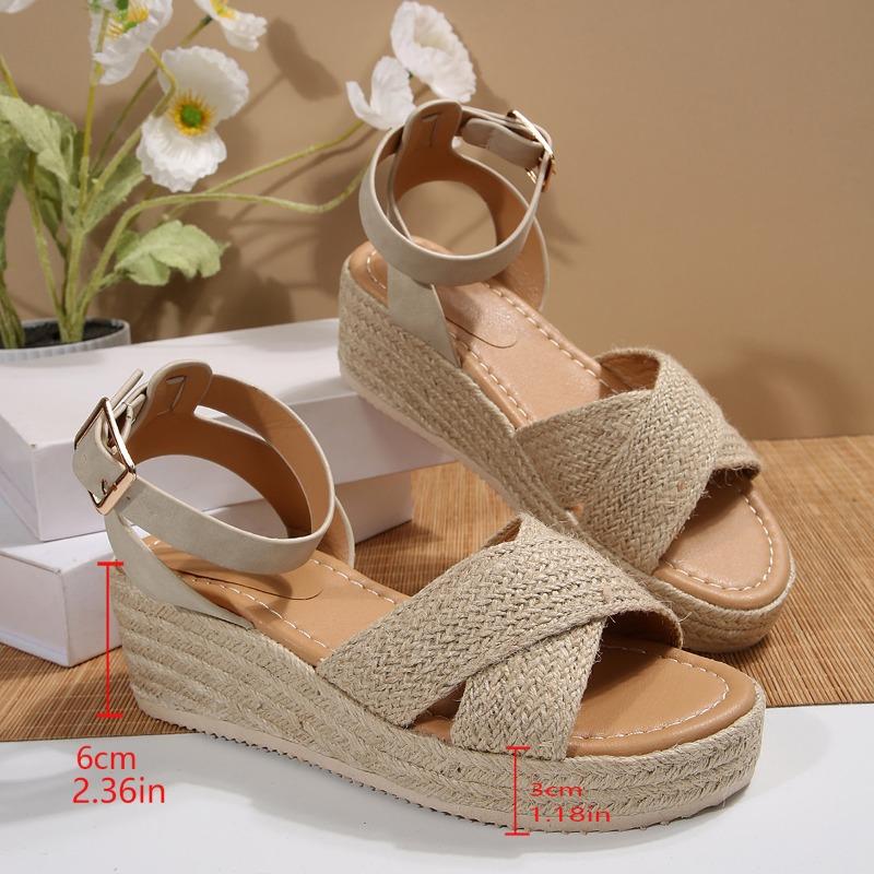 Fashion 2025 Women Wedge Sandals Summer New Fashion Platform Buckle Casual Comfortable Walking Sandals Shoes for Women