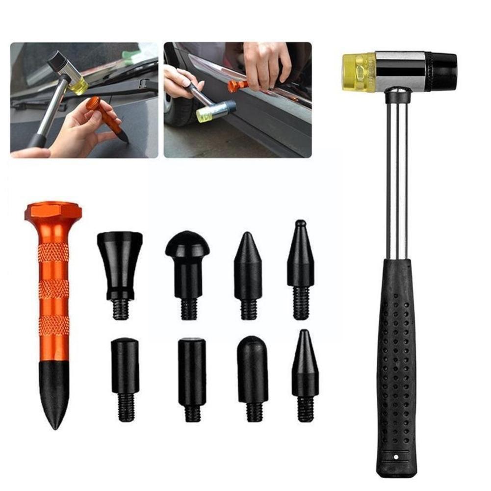 Auto Body Dent Repair Tool 8 Parts Head Car Dings Tabs Down Repair Puller Nylon Dent Repair Pen Hammer Set Car Body Repair Tools