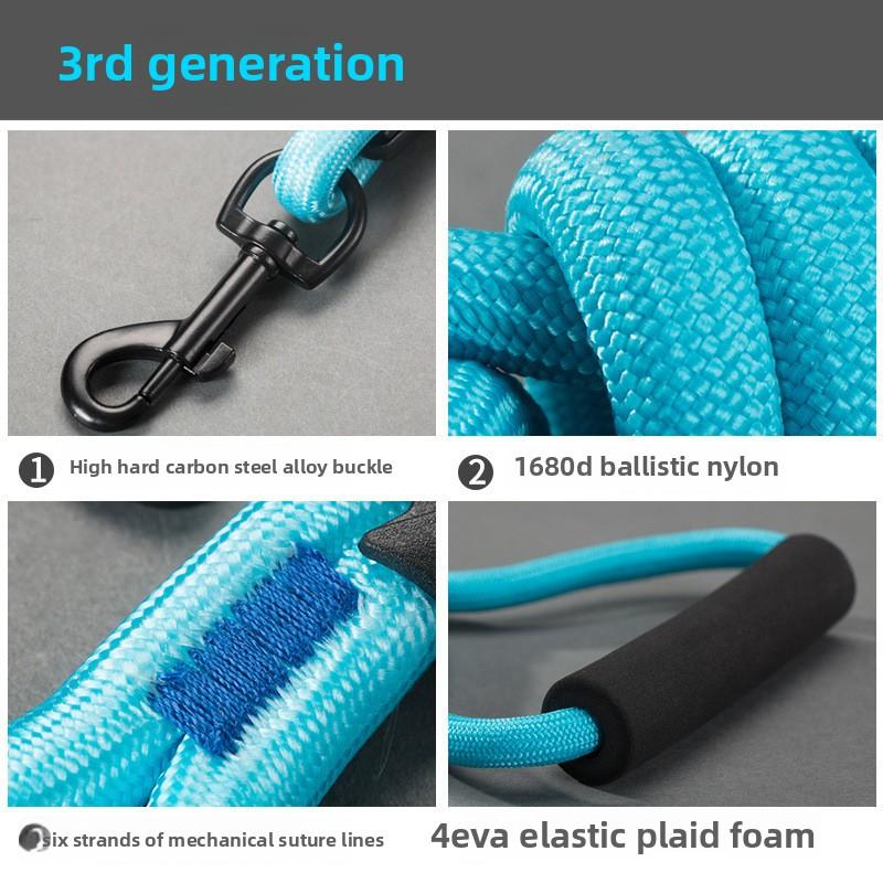 Colored Dog Leash Dog Chain Large Dog Teddy Golden Retriever Chest Strap Collar Three-piece Pet Supplies