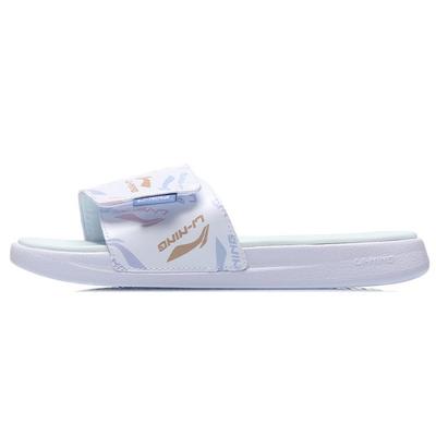 Li Ning Ln Papuci Velcro Slide Sandale încălțăminte pentru femei Alb AGAR010-1