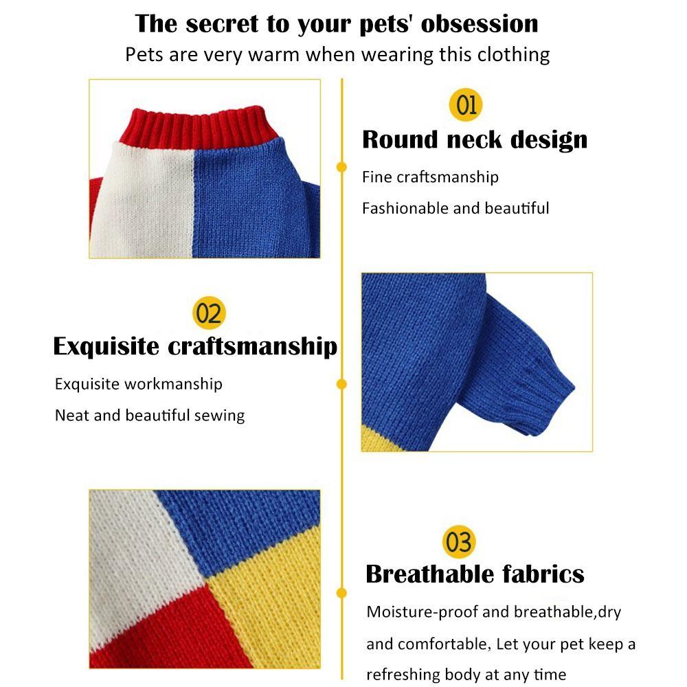 Warm Pullover Color Matching Home Wear New Puppy Clothes  Small Medium Dogs