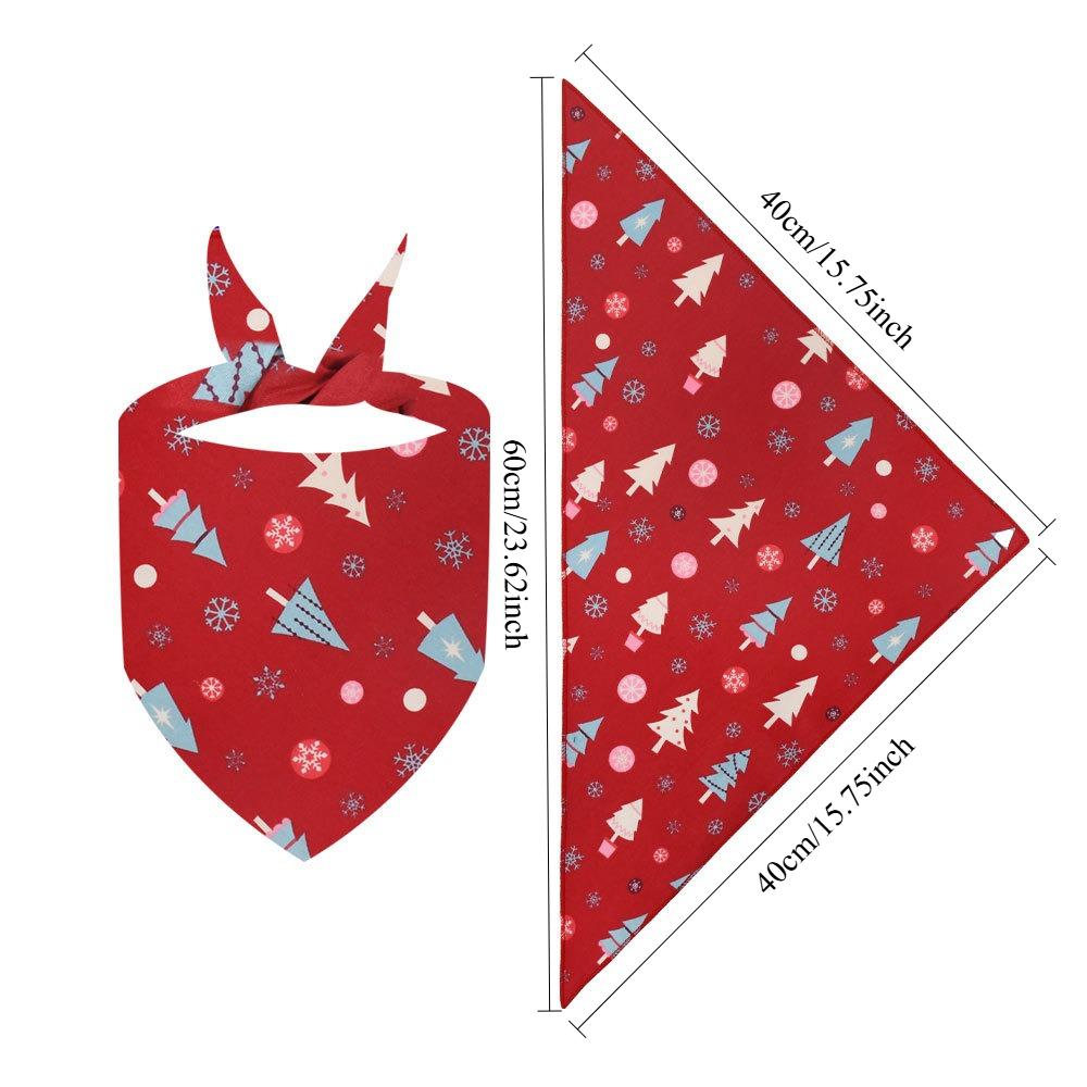 Christmas Triangle Pet Drool Towel,Santa Deer Cartoon Printed Dog Scarf Collar,Polyester Cat Bib,Dog Drool Towel | Pets Supplise