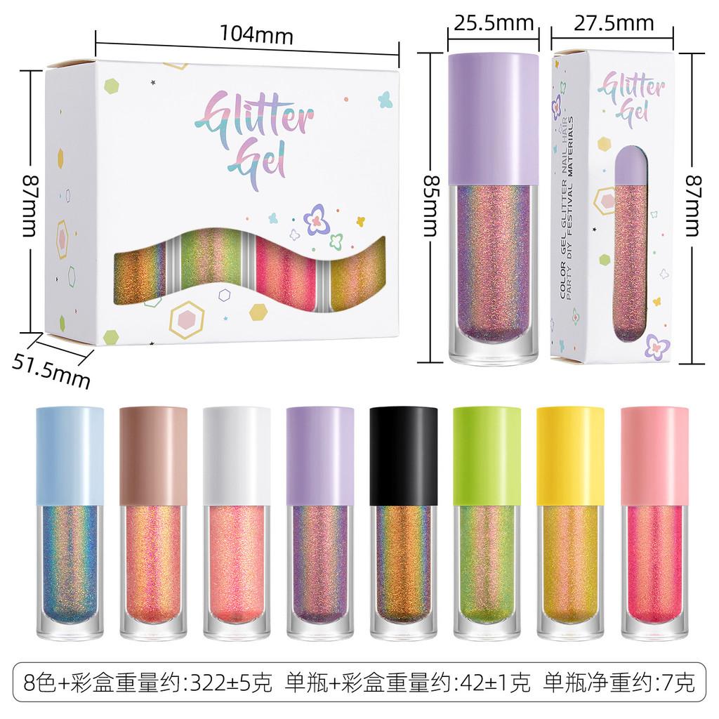 Colorful Chameleon Liquid Eyeshadow Set With Rainbow Glitter For Creative Makeup Looks
