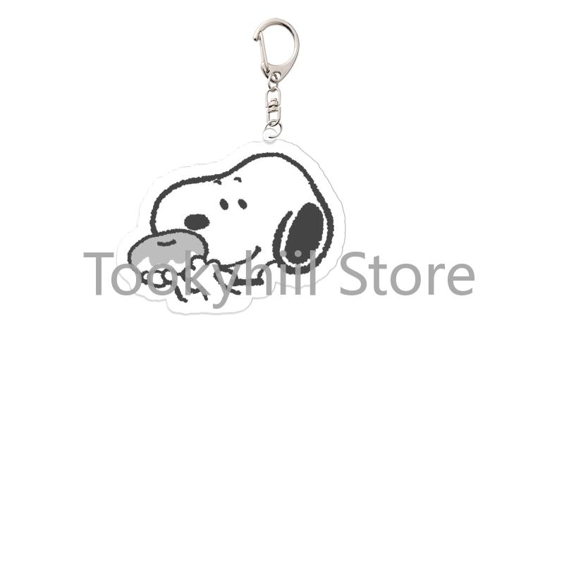 Acrylic Snoopy Keychain Student Cosplay Hanging Decor Boy Cute Anime Cartoon Bag Christmas Pendant Child Birthday Gift