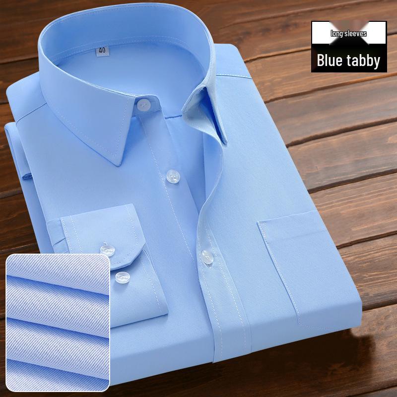 Men's Versatile White Shirt - Long/Short Sleeve, Non-Iron, Striped, Casual To Formal Wear