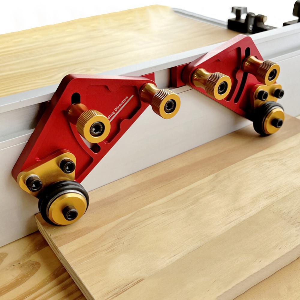 1 Pair Woodworking Bearing Roller Feeder Table Saws Bearing Wheel Pressing Feeder Aluminum Alloy