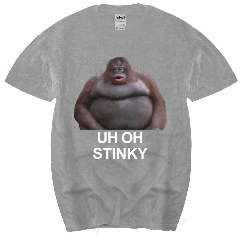 Uh Oh Stinky Poop Dank Memes Le Monke T Shirt Summer Fashion Tshirt Men Cotton Tops Euro Size Boys Gifts