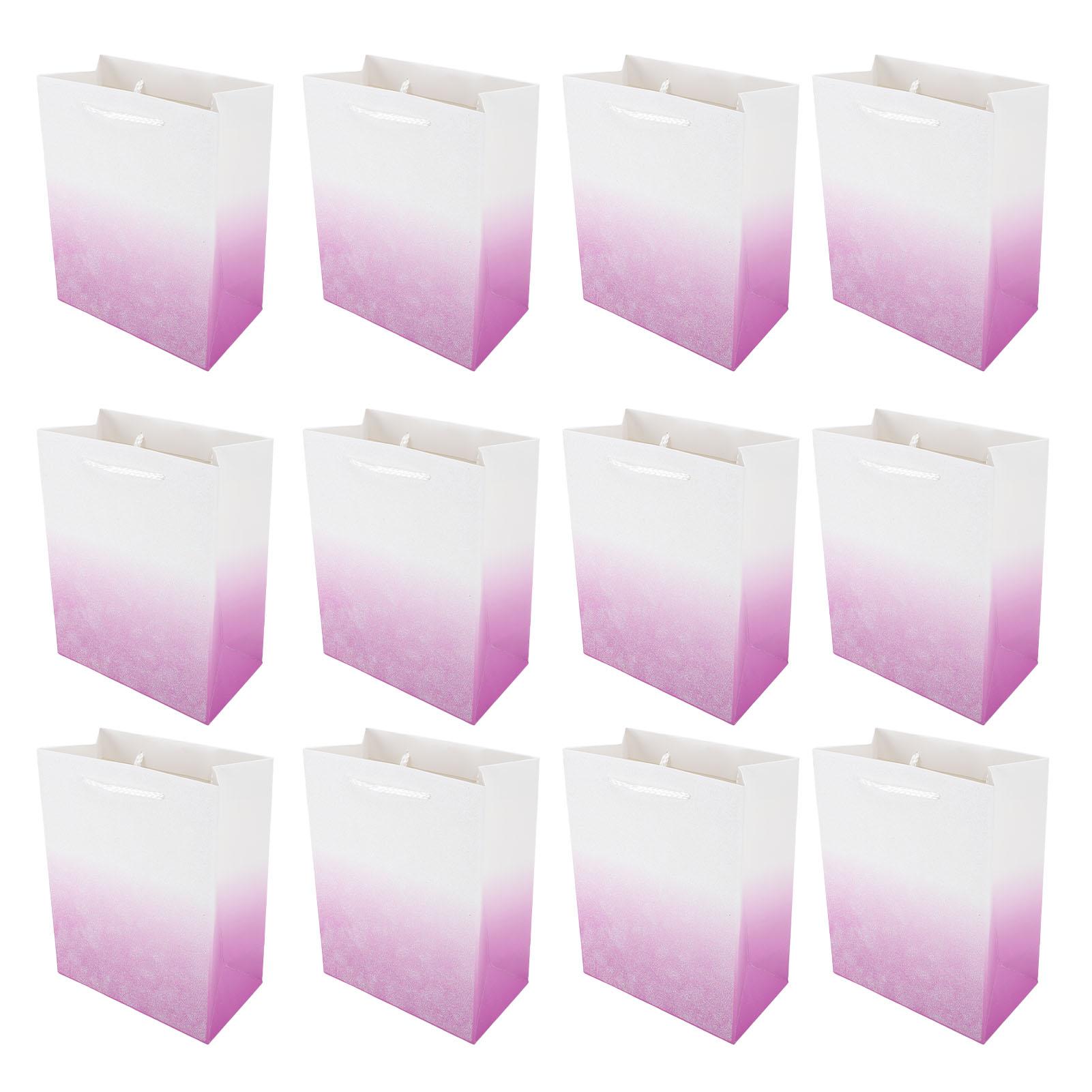 12 шт. Бумажные подарочные пакеты Блестящие бумажные подарочные пакеты для упаковки Перерабатываемые подарочные пакеты с ручкой для Дня рождения Рождества