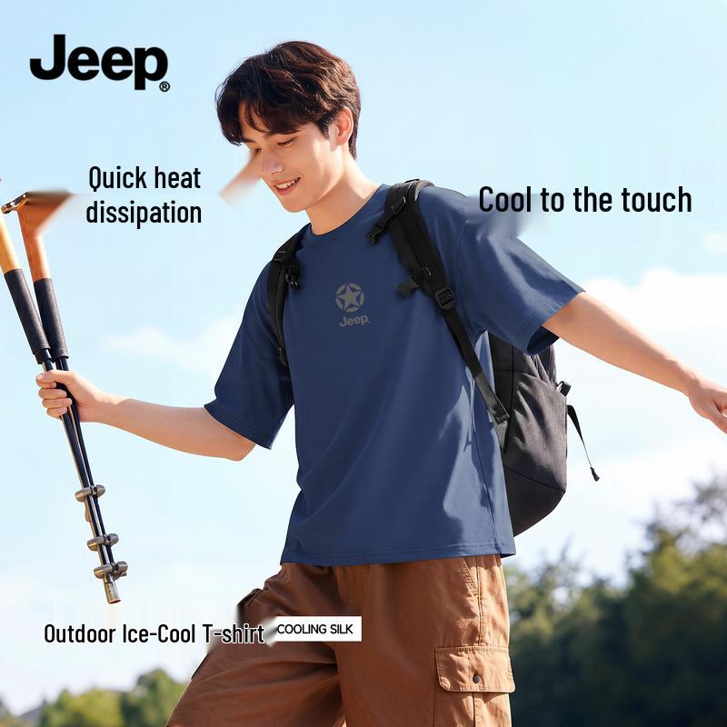JEEP Men s Ice Silk Cooling Outdoor Sport T-Shirt M