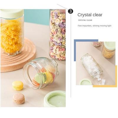 New Airtight Lids Glass Jar Leak-Proof 300ml 600ml Candy Container Transparent Thicken Food Storage Jar for Snacks