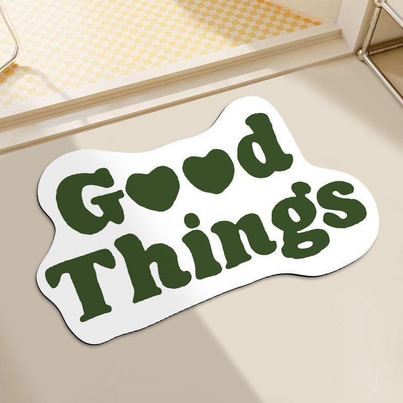 

ins wind letter bathroom bathroom door absorbent non-slip foot pad girl bedroom decoration renovation carpet floor mat 40X60cm 15.7X23.6in