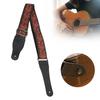 Guitar Strap Shoulder Embroidery Grain Leather   Accessory for Acoustic Electric Folk