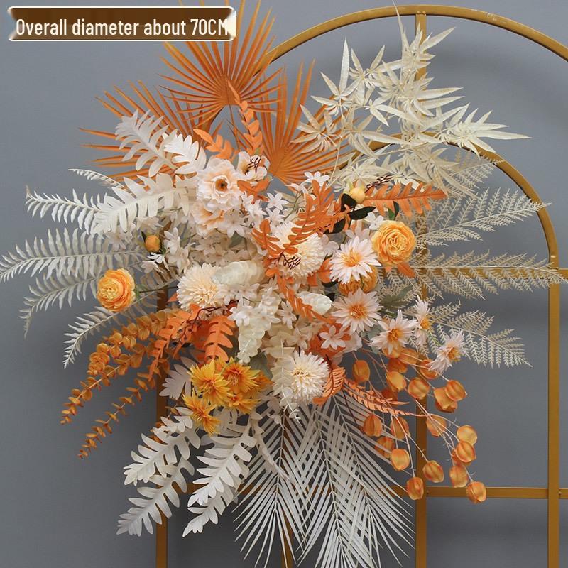 Large Wedding Aisle Runner with Silk Eucalyptus Flowers