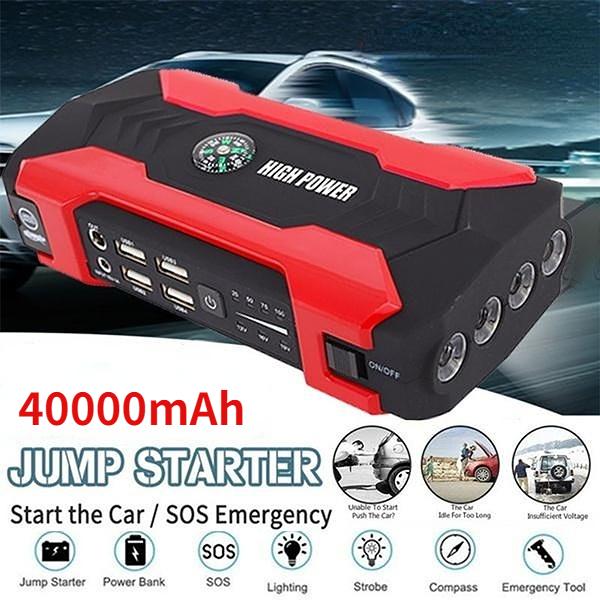 40000mah 12V 4USB Auto Starthilfe Power Booster Ladegerät Haushalt Autos Tragbare wiederaufladbare Batterie