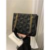 Niche Fashion Checkered Chain Women's Bag French Casual Shoulder Crossbody Bag ins Style Simple Underarm Bag PU Material