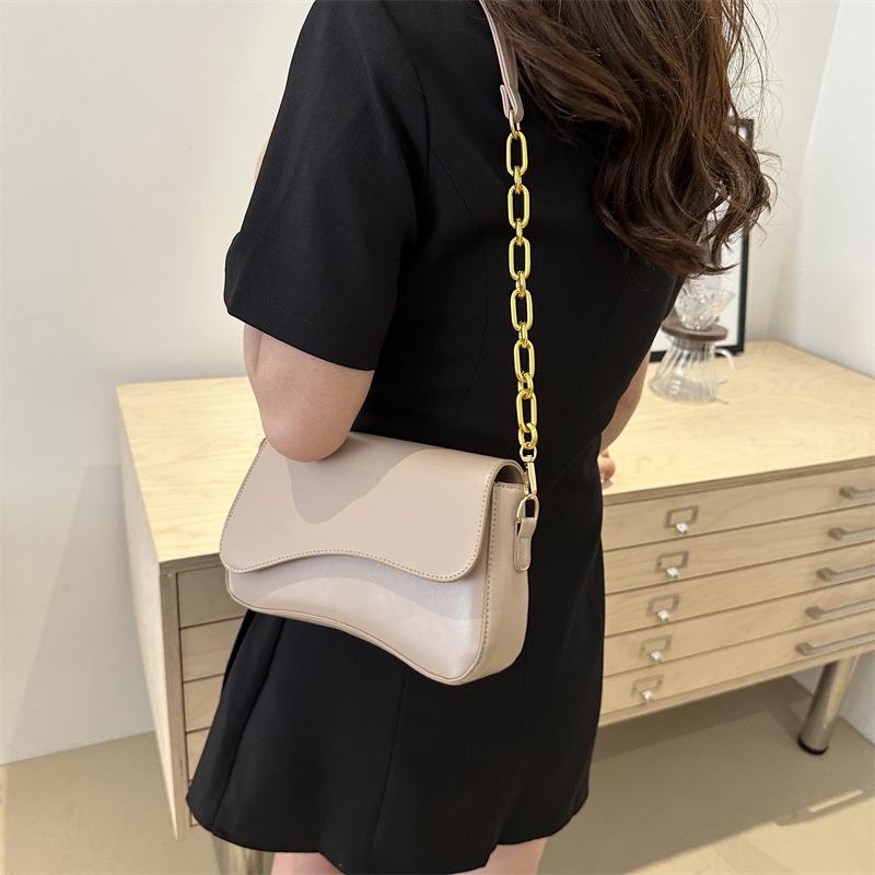 Yogodlns Vintage Leather Crossbody Bags for Women Designer Female Small Flap Shoulder Underarm Bag Armpit Handbags and Purses