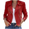NOORA New Women's & Girls Red Authentic Suede Lambskin Leather Western Ladies Jacket Motorcycle/Biker Jacket for Halloween