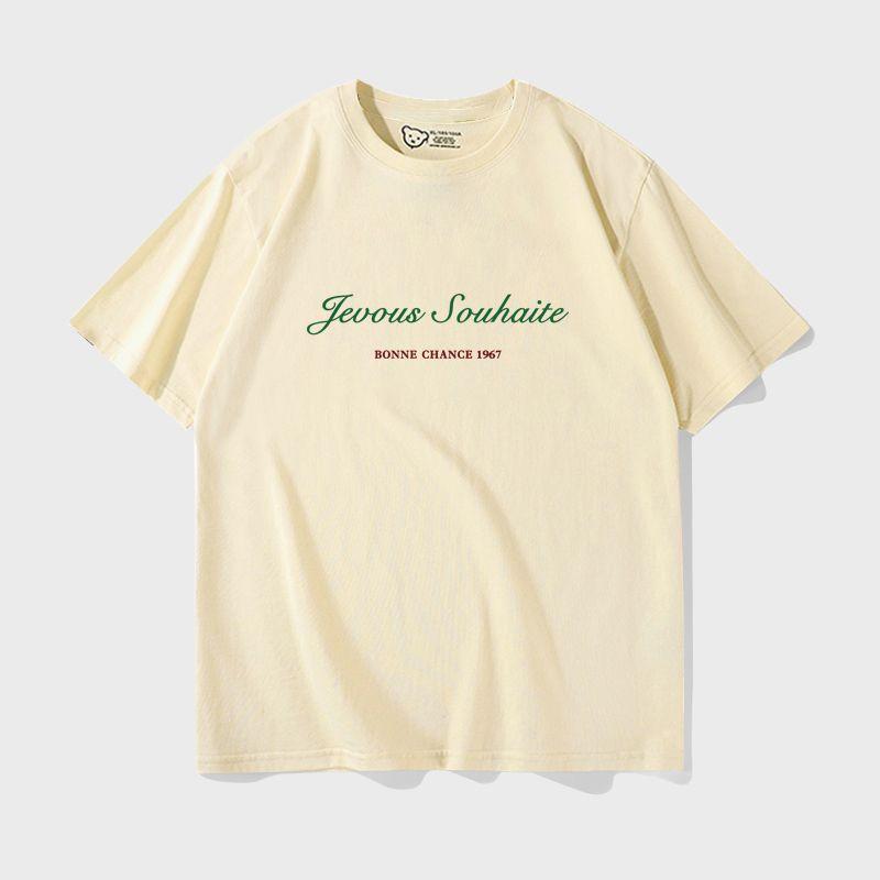 

White Shoulder Short-Sleeved T-shirt for Women 2025 New Arrival Summer Loose Pure Cotton plus Size Half Sleeve Apricot color XL