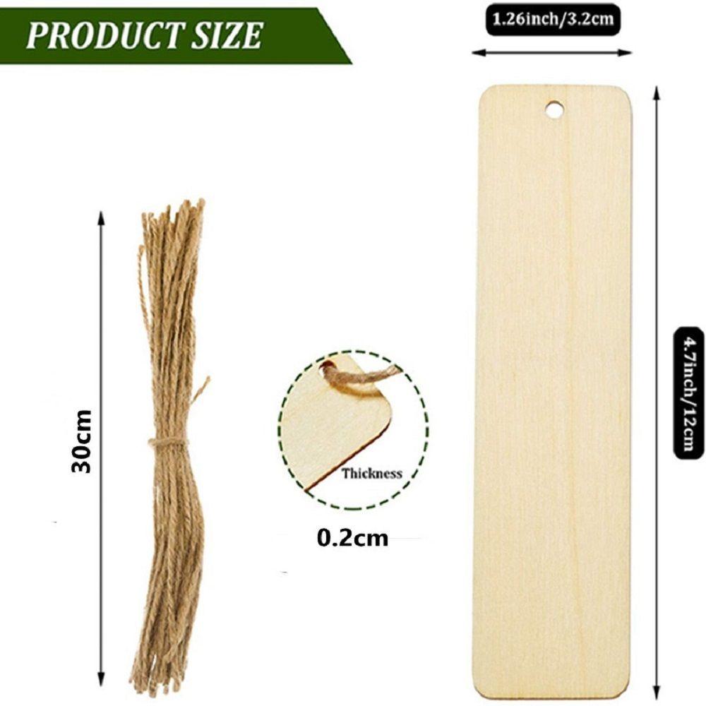 Label Desk Supplies For Home Decoration Wooden Bookmark Blank Diy Handmade Craft Reading Book mark