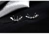 Beixi S925 Sterling Silver Rhinestone Butterfly Earrings - Women's Korean Forest Style