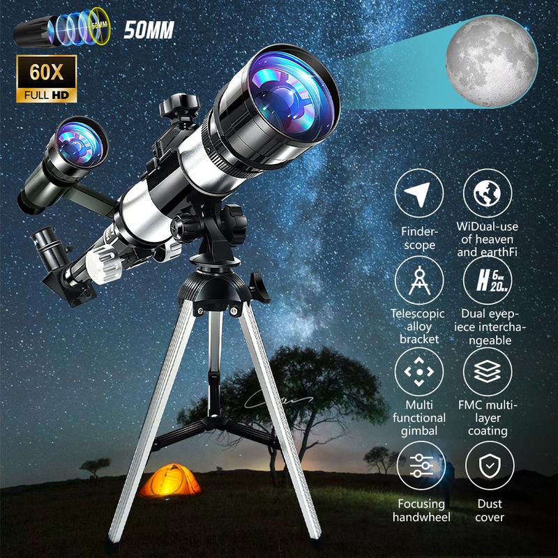 Professional HD Astronomical Telescope FMC Multi-coated Optical Double Lens Monocular for Watching See The Moon and Stars Bird 3I/ATLAS observation