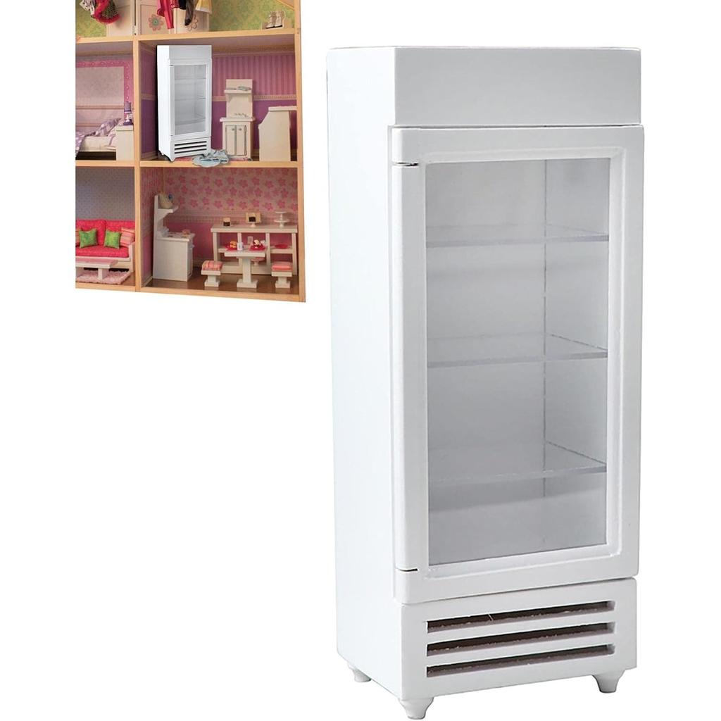 Single Door Toy Refrigerator, 1/12 Scale Dollhouse Furniture for Kitchen, Dollhouse Accessories Single Door Fridge Kitchen Toy for Kids