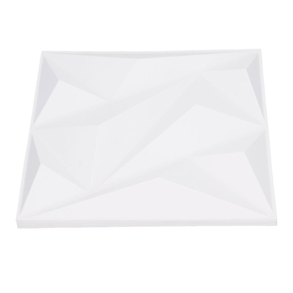 12 szt. Dekoracyjny panel ścienny 3D Matowa biel 300x300MM Teksturowane panele ścienne z PVC do sypialni na żywo