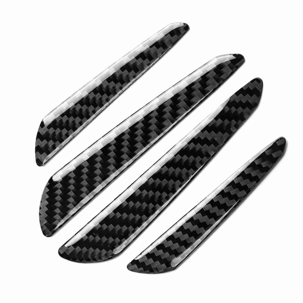 4Pcs Carbon Fiber Door Edge Guard Bumper Protector Strips Trim Cover Car Universal