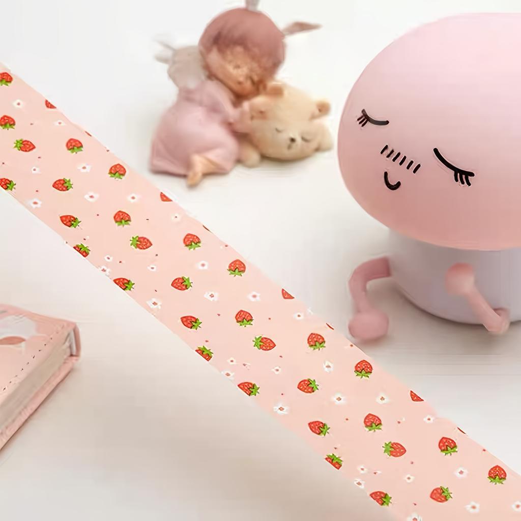 1 Roll Pink Strawberry Floral Packing Tape,Clear Shipping Tape for Boxing, Moving, Mailing, Gift Wrapping, Arts and Crafts