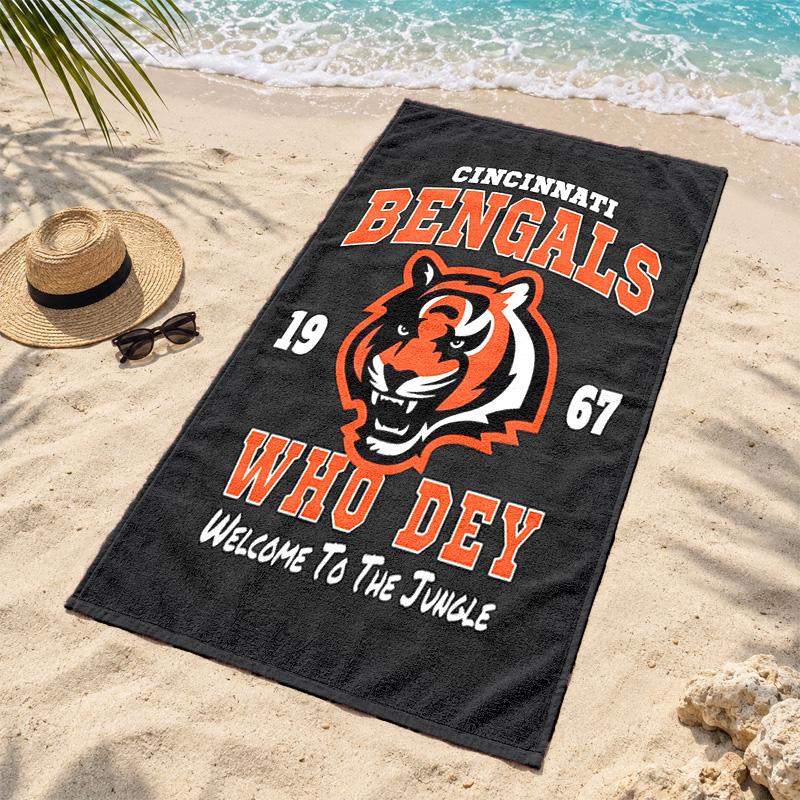 Cincinnati Bengals Microfiber Beach Towel Quick Dry Sand Free Lightweight Beach Towels for Travel Swimming Camping