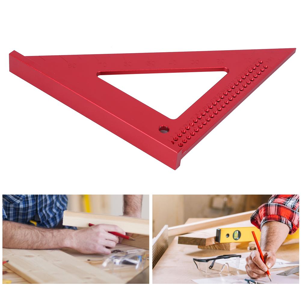 Woodworking Hole Scribing Gauge 45 90 Degree Aluminum Triangular Ruler Carpenter Marking Tool