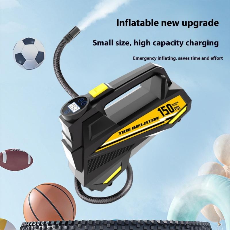 Small Cordless Tire Pumps with Real Time Pressure Monitoring Travel Essential Upgrades for Cars Bikes Sports Equipment