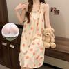 Sweet Fairy Strappy Nightgown: Removable Padding, Sheer Style, Versatile for Outdoors or Home Wear