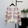 Pink love age-reducing loose knitted cardigan autumn and winter new sweet and gentle wind soft waxy sweater jacket women