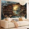 3D Magic Forest Bookshelf Tapestries Wall Hanging-Gorgeous Wall Art Tapestries for Living Room Office and Home Decor Tapestry
