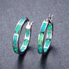 Klassische Mode Blaue Feuer-Imitation Opal Creolen Für Damen Accessoires Braut Verlobungsparty Hochzeit Schmuck Mädchen Geschenk