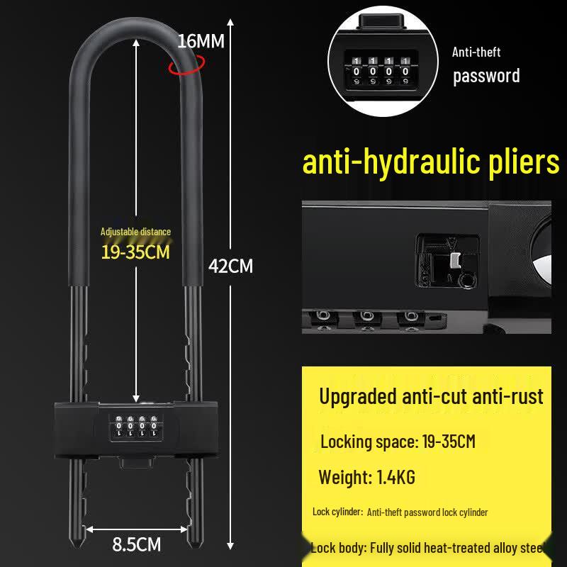 Kuangzhi Adjustable U-Shaped Glass Door Password Lock