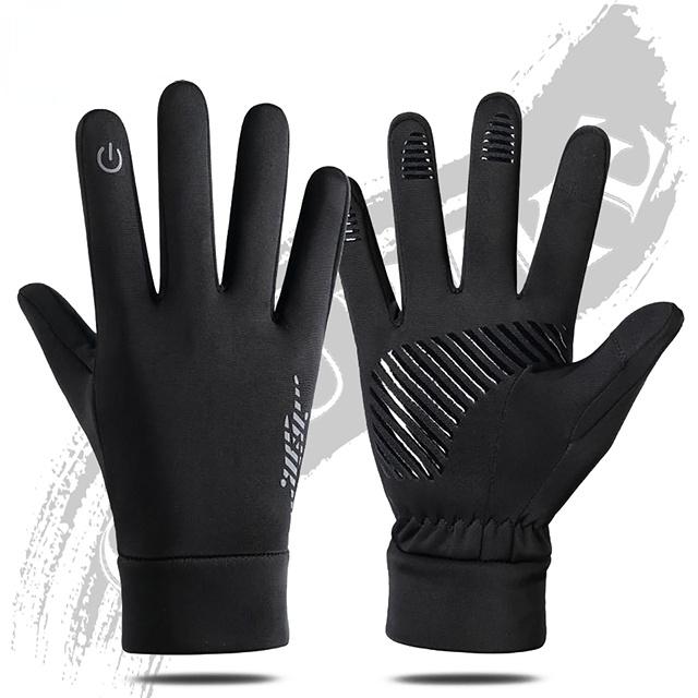 

Зимние теплые ветрозащитные велосипедные перчатки, противоскользящие, износостойкие, с сенсорным экраном, для верховой езды, вождения, альпинизма, лыжные перчатки XL чёрный