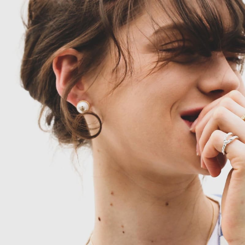 

de,deer Ancre Freshwater Pearl Earrings [2103E009] ONE