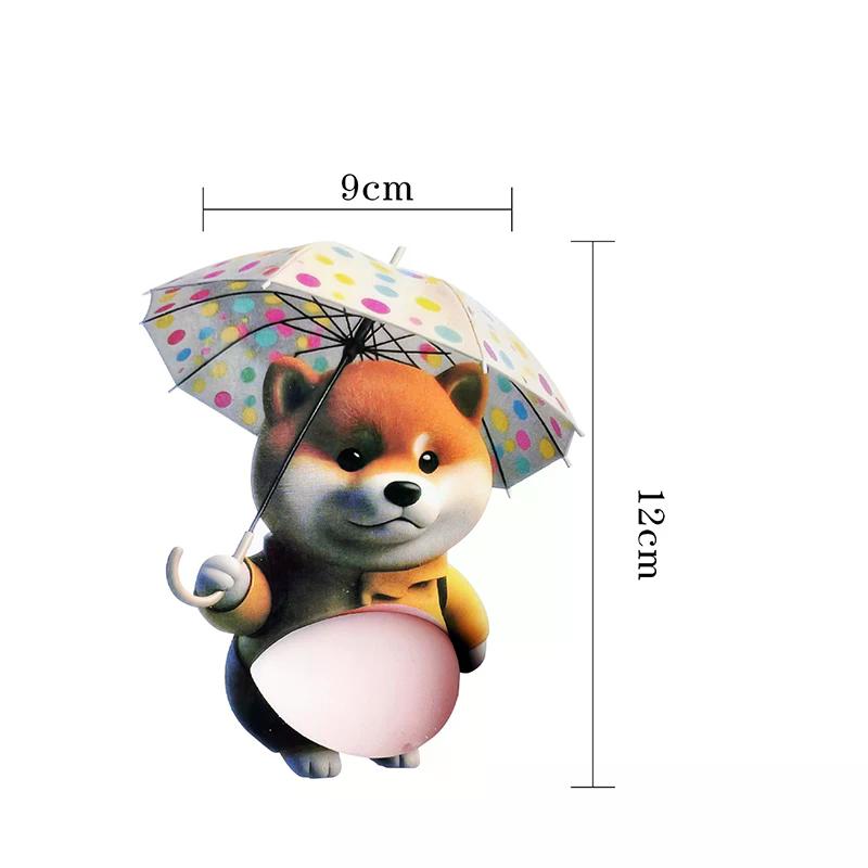 1/5Pcs 3D Cute Puppy Sticker Squeezeable Sticker Refrigerator Wall Decoration Silicone Self-adhesive Sticker