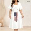 Women Plus Size White Printed Two Piece Set Batwing Sleeve Cropped Shrug Strappy Flared Dress
