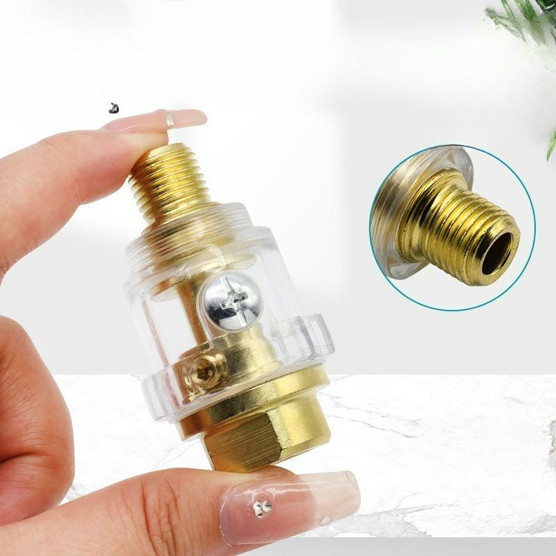 1/4 Inch Mini in-Line Oiler Lubricator 1/4" NPT Automatic Oil Lubricator for Air Compressor Lubrication